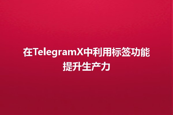 在TelegramX中利用标签功能提升生产力📈✨